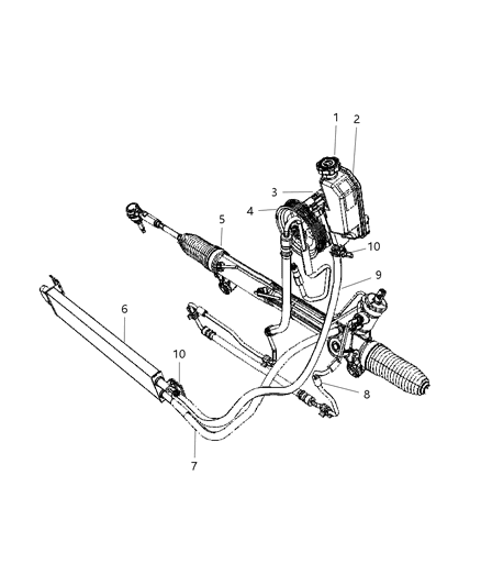 2006 Jeep Commander Power Steering Hose Diagram 1 - Thumbnail