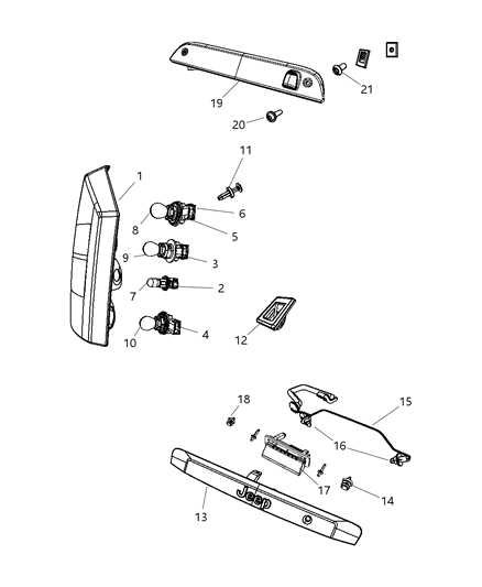 2009 Jeep Compass Socket Lamp Diagram for 4857327AB