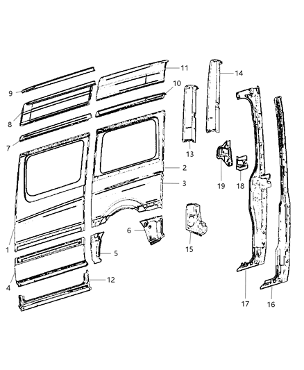 2009 Dodge Sprinter 2500 Side Outer Panel Diagram 9 - Thumbnail