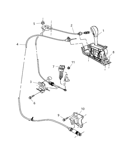 2004 Jeep Liberty Bracket Shifter Diagram for 52109747AB