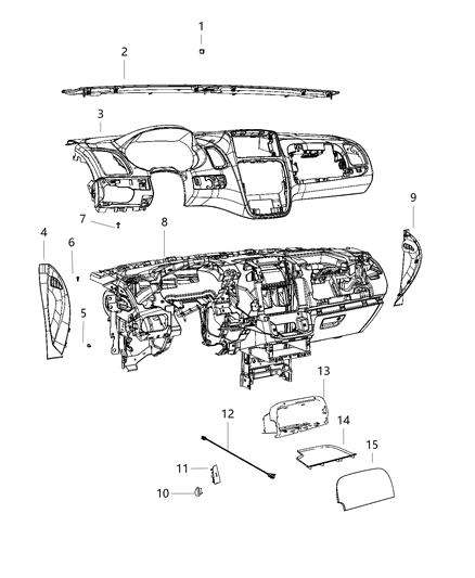 2020 Dodge Grand Caravan Instrument Panel Diagram for 68110042AC