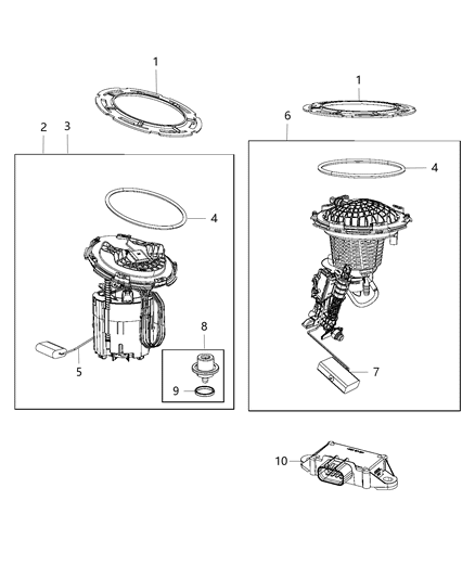 2019 Dodge Challenger Fuel Pump Assembly Seal Diagram for 4809783AA
