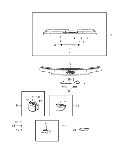 2018 Jeep Compass Lamp Tail Diagram for 55112680AB
