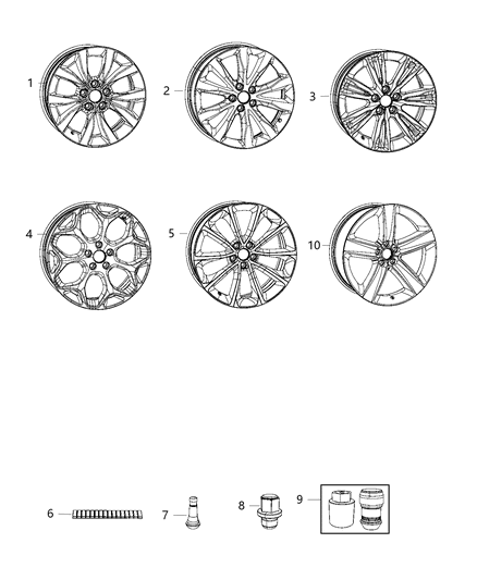 2015 Chrysler 300 Wheel, Alloy Diagram for 5SQ081XFAA