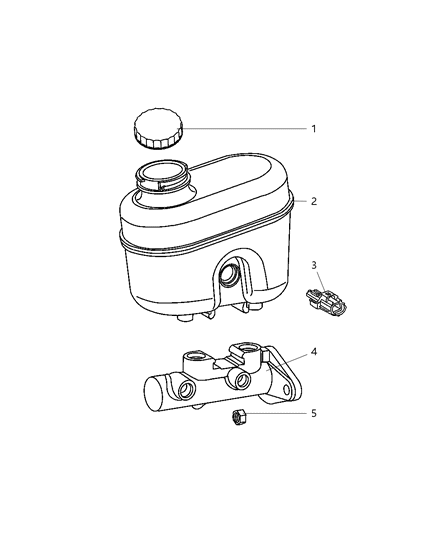2003 Jeep Grand Cherokee Master Cylinder Brake Diagram for V1101260AA
