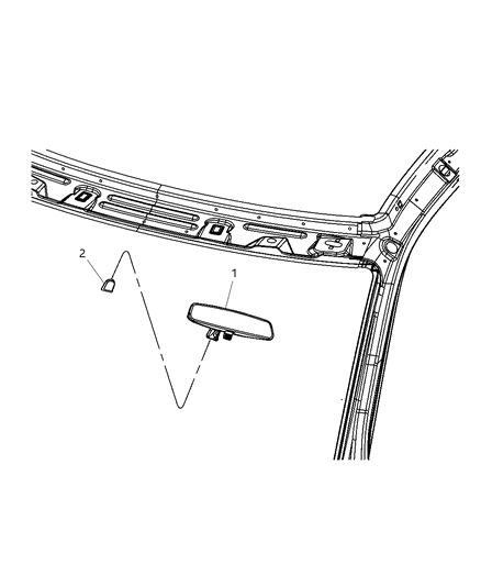 2020 Ram 3500 Pickup Mirror - Inside Rearview Diagram
