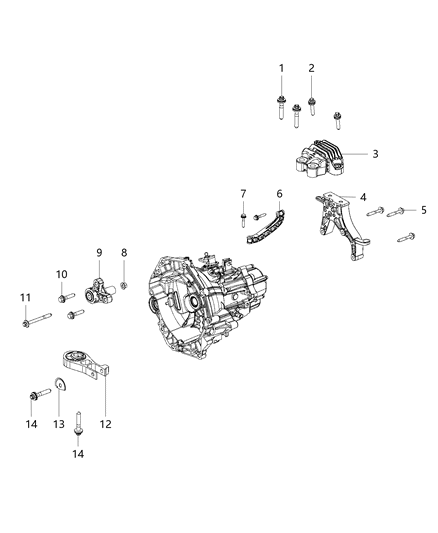 2015 Jeep Renegade Mounting Support of Manual Transmission Diagram 1 - Thumbnail