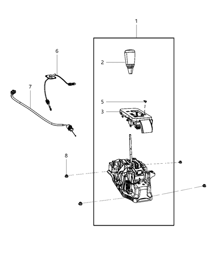 2010 Dodge Nitro Cable Gearshift Control Diagram for 52125191AF