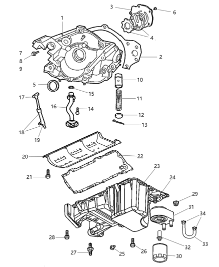 2005 Dodge Magnum Engine Oiling Diagram 2 - Thumbnail