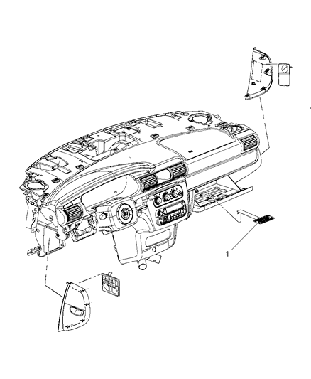 2009 Dodge Journey Instrument Panel of Labels Diagram
