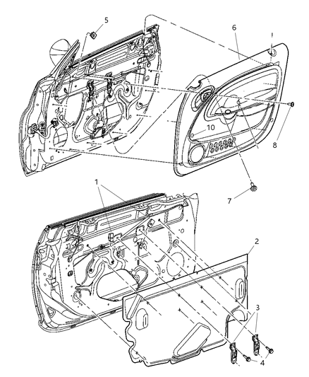 2006 Chrysler PT Cruiser Door Panels - Front Diagram 2 - Thumbnail