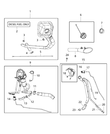 2017 Ram 3500 Tube Fuel Filler Diagram for 68090399AJ