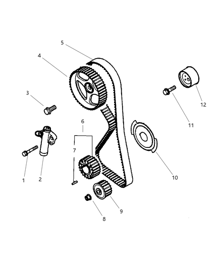2003 Dodge Stratus Crankshaft Gear Diagram for MD326852