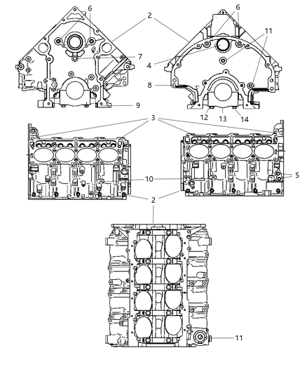 2008 Chrysler Aspen Engine Cylinder Block And Hardware Diagram 2 - Thumbnail