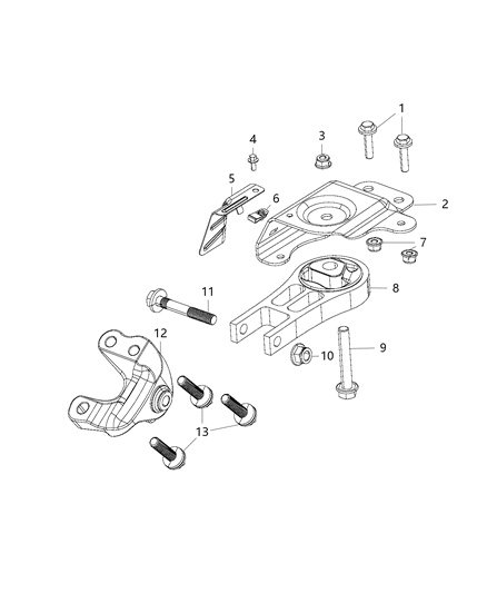 2017 Jeep Cherokee Engine Mounting Front / Rear Diagram 6 - Thumbnail