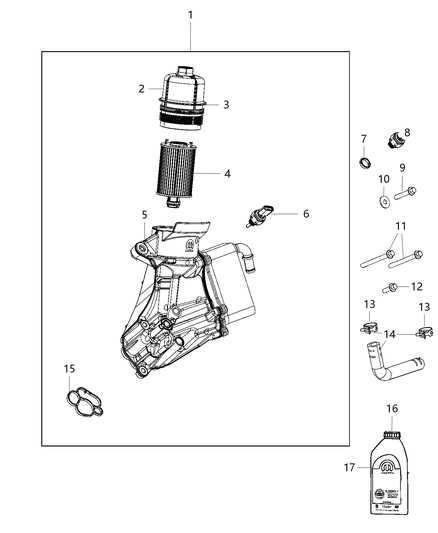 2021 Jeep Wrangler Engine Oil, Engine Oil Filter, Adapter/Cooler And Splashguard Diagram 3 - Thumbnail