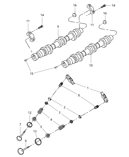 2008 Jeep Commander Camshaft & Valvetrain Diagram 1 - Thumbnail