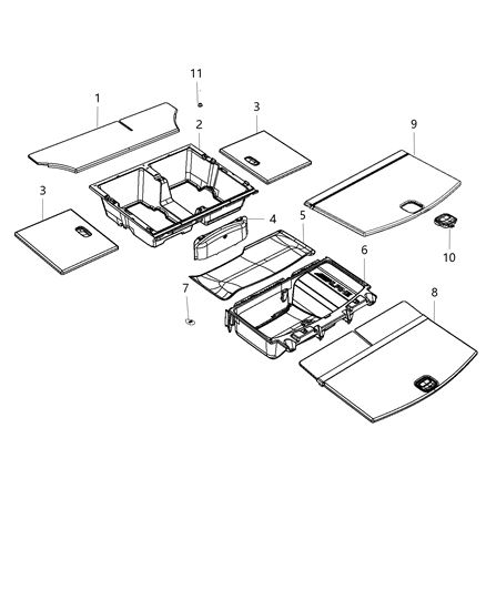 2021 Dodge Durango Load Floor, Cargo Diagram