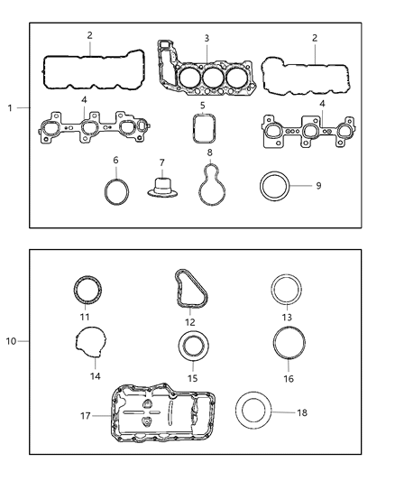2010 Jeep Commander Engine Gasket / Install Kits Diagram 1 - Thumbnail