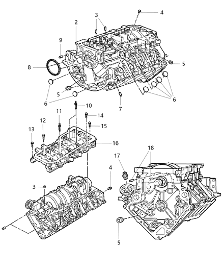 2008 Jeep Commander Engine Cylinder Block And Hardware Diagram 2 - Thumbnail