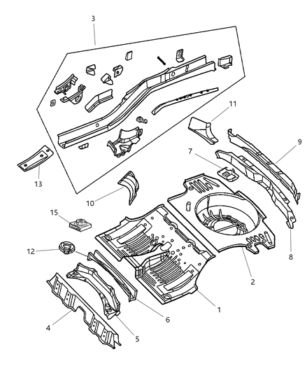 2004 Jeep Grand Cherokee Plate, Front Diagram for 55136398AB