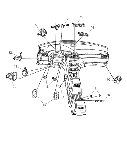 2007 Chrysler Pacifica Turn Signal Switch Diagram for 56044813AA