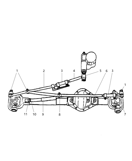 2002 Dodge Ram 2500 Damper Steering Diagram for 52106909AC