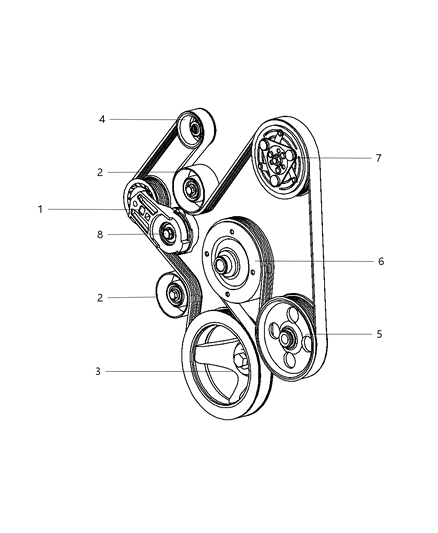 2008 Dodge Ram 2500 Pulley & Related Parts Diagram 1 - Thumbnail