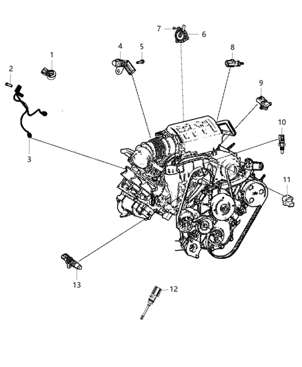 2015 Jeep Wrangler Sensors, Engine Diagram 2 - Thumbnail