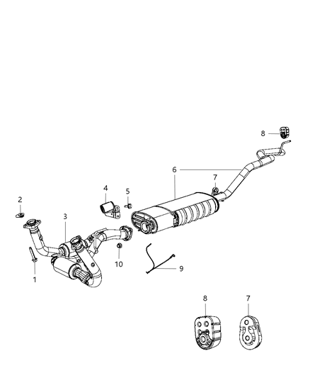 2010 Jeep Commander Exhaust System Diagram 1 - Thumbnail