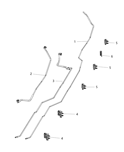 2020 Ram 3500 Cab Chassis Fuel Lines/Tubes, Rear Diagram 5 - Thumbnail