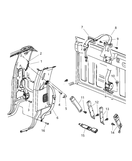 2010 Dodge Ram 2500 Seat Belts Front Diagram 1 - Thumbnail