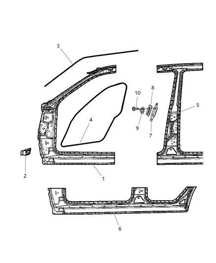 1999 Jeep Grand Cherokee Aperture Panel - Panels, Body Side Diagram