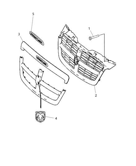 2007 Dodge Sprinter 3500 Grille Radiator Diagram for 1HQ77DX9AA