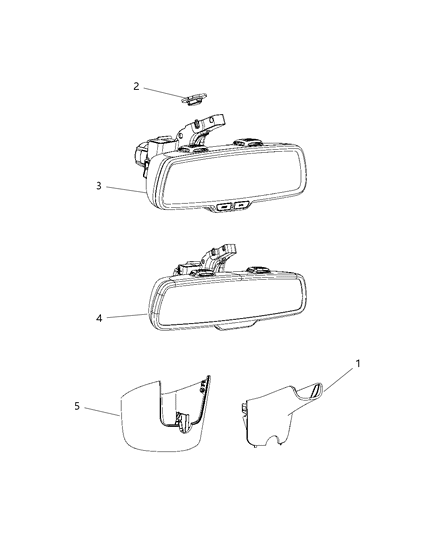 2019 Dodge Challenger Mirror Inside Diagram for 68324970AA