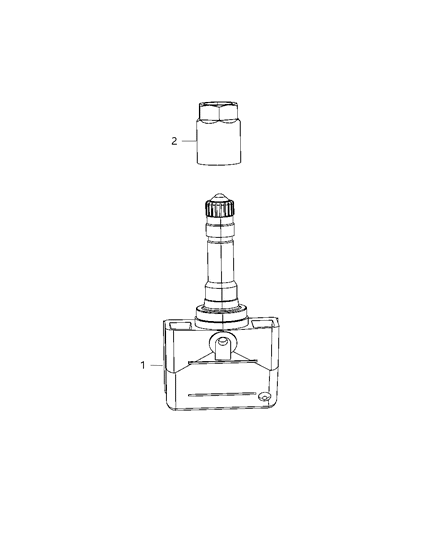 2010 Dodge Viper Sensor Tire Pressure Valve Stem Diagram for 52088990AD