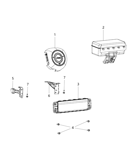 2015 Jeep Renegade Knee Air Bag Mount Bracket, Driver Side Diagram for 68254984AA