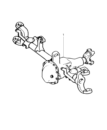 1997 Jeep Grand Cherokee Axle Assembly, Front - W/O Disconnect Front Axle Diagram for 4882464
