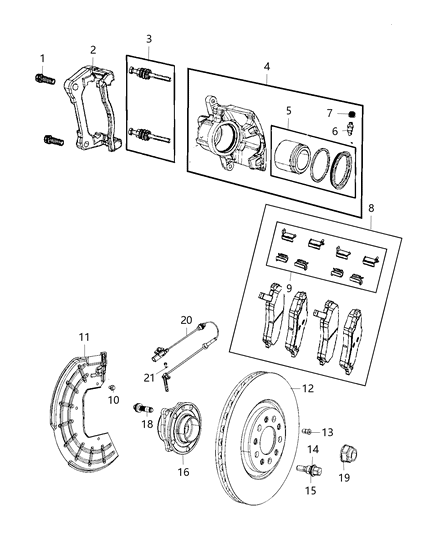 2015 Chrysler 200 Sensor Wheel Speed Diagram for 68160057AB