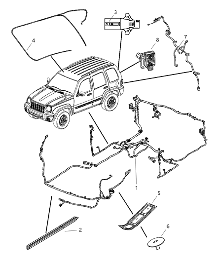 2007 Jeep Liberty Cover Wiring Protector Diagram for 56010047AD