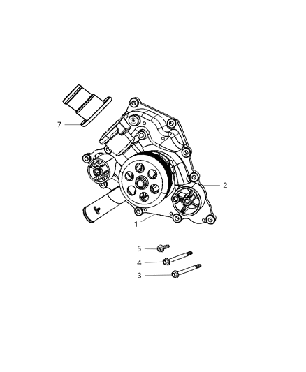2006 Jeep Grand Cherokee Water Pump & Related Parts Diagram 2 - Thumbnail