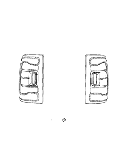 2020 Ram 3500 Pickup Parts, Tail Lamps Service Diagram 2 - Thumbnail