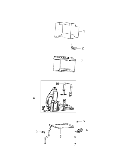2019 Jeep Compass Battery, Tray, And Support Diagram 1 - Thumbnail