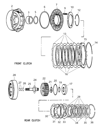 2001 Dodge Ram 3500 Regular Cab Clutch, Front & Rear With Gear Train Diagram 3 - Thumbnail