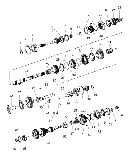 2000 Jeep Wrangler Gear Train of Manual Transmission Diagram 2 - Thumbnail