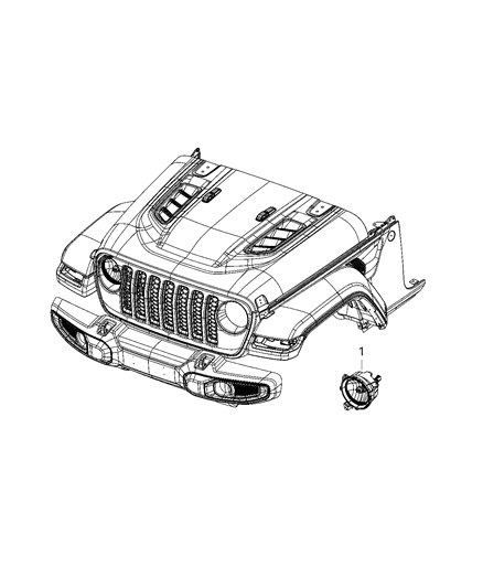 2021 Jeep Wrangler Lamps, Front Diagram 1 - Thumbnail