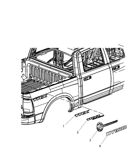 2011 Ram 1500 Decal Hybrid Diagram for 5182231AA