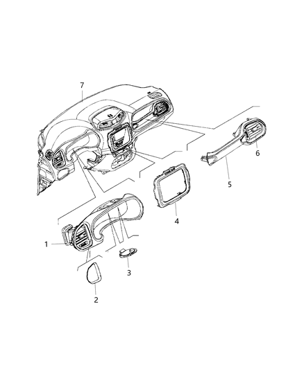 2018 Jeep Renegade Trim Bezel, Orange Diagram for 5UV71PF6AA