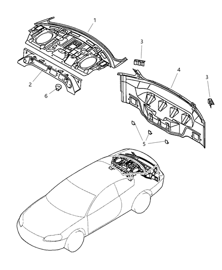2004 Dodge Stratus Coupe Rear Shelf Diagram
