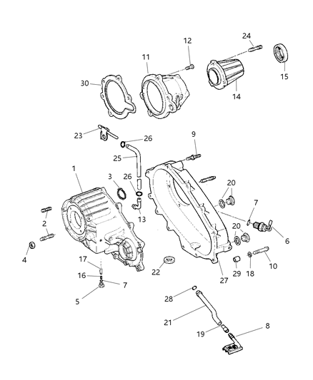 1999 Dodge Ram 2500 Regular Cab Case , Transfer & Related Parts Diagram 1 - Thumbnail